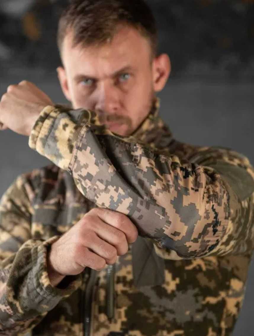 Армейская теплая флиска пиксель ЗСУ военная флисовая кофта тактическая
