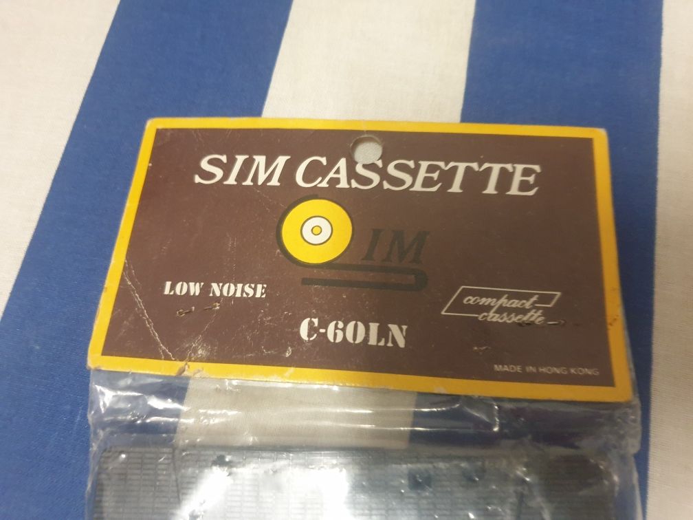 Vintagg Nowy zestaw kaset magnetofonowych SIM CASETTE c-60, czyste kas