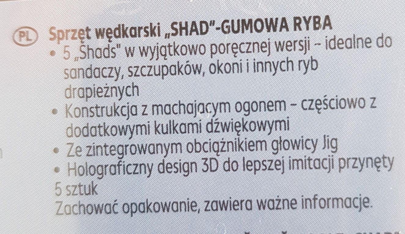 Przynęty 5 szt gumowa ryba
