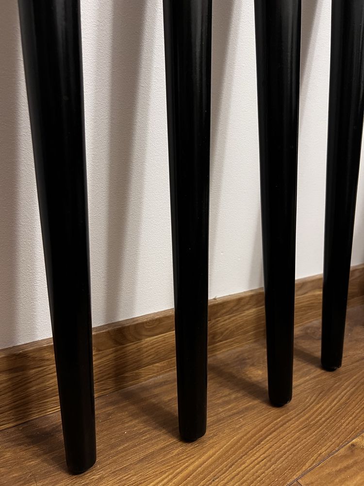 Nogi bukowe do stołu 60 cm skośne czarne prl scandi