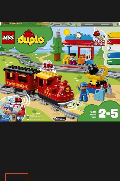 Lego duplo pociąg towarowy, parowy, wiadukt (10875,10874,10872)