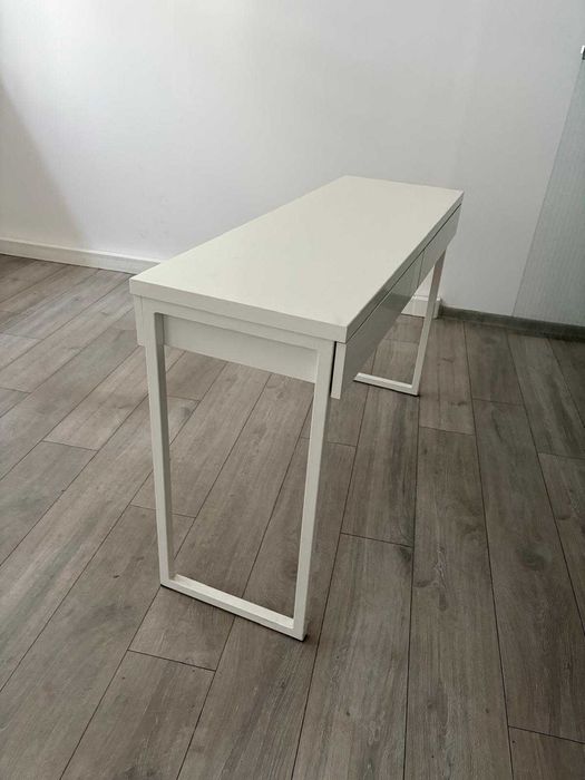 IKEA BESTA BURS Biurko połysk biały 120x40 cm