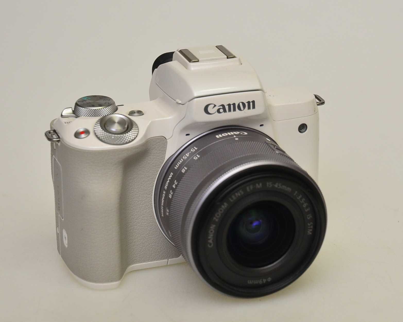 Aparat Canon EOS M50 + EF-M 15-45 Biały Śliczny Gwarancja!
