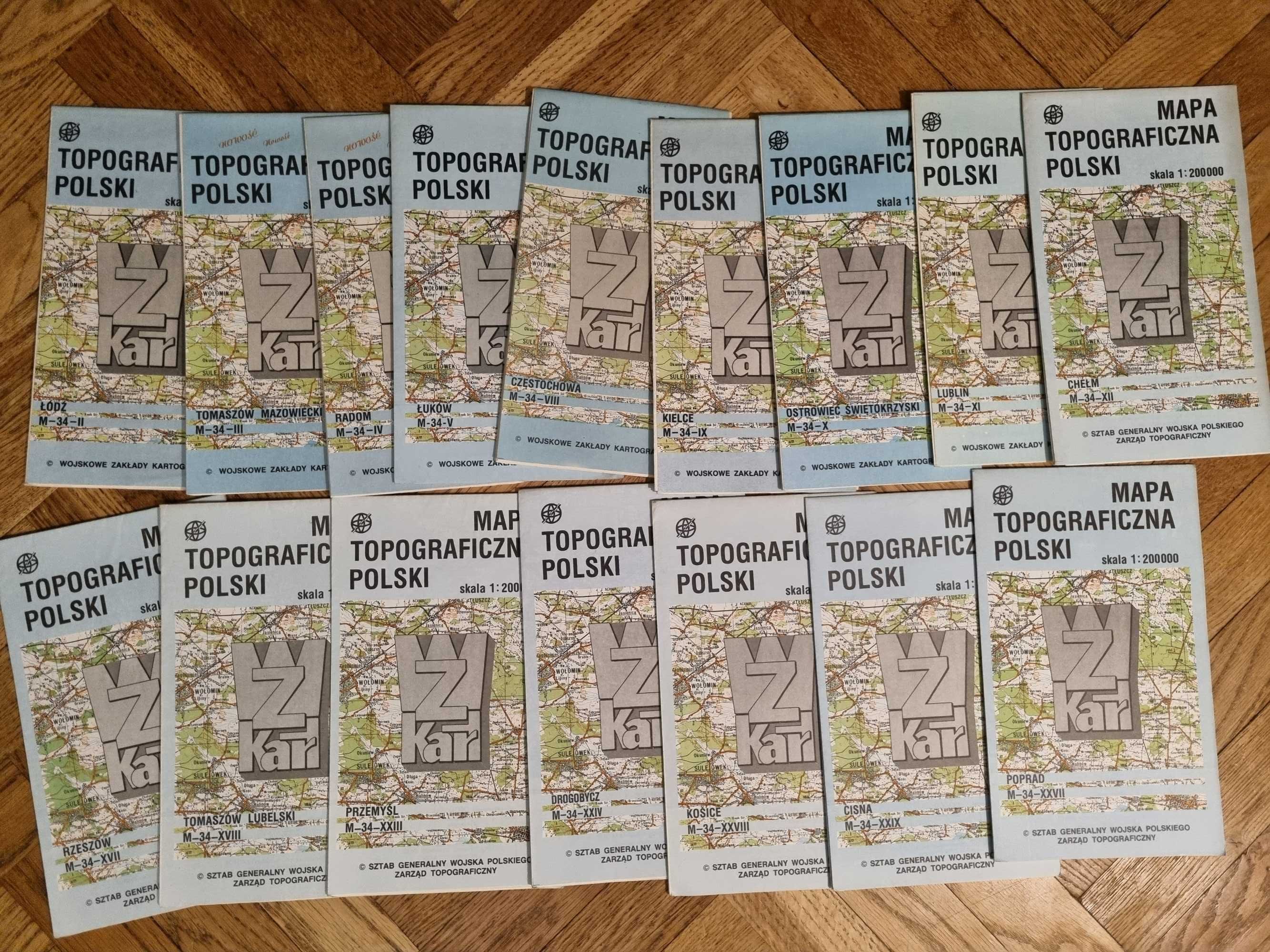 Mapy topograficzne Polski wyd Wojskowe Zakłady Kartograficzne