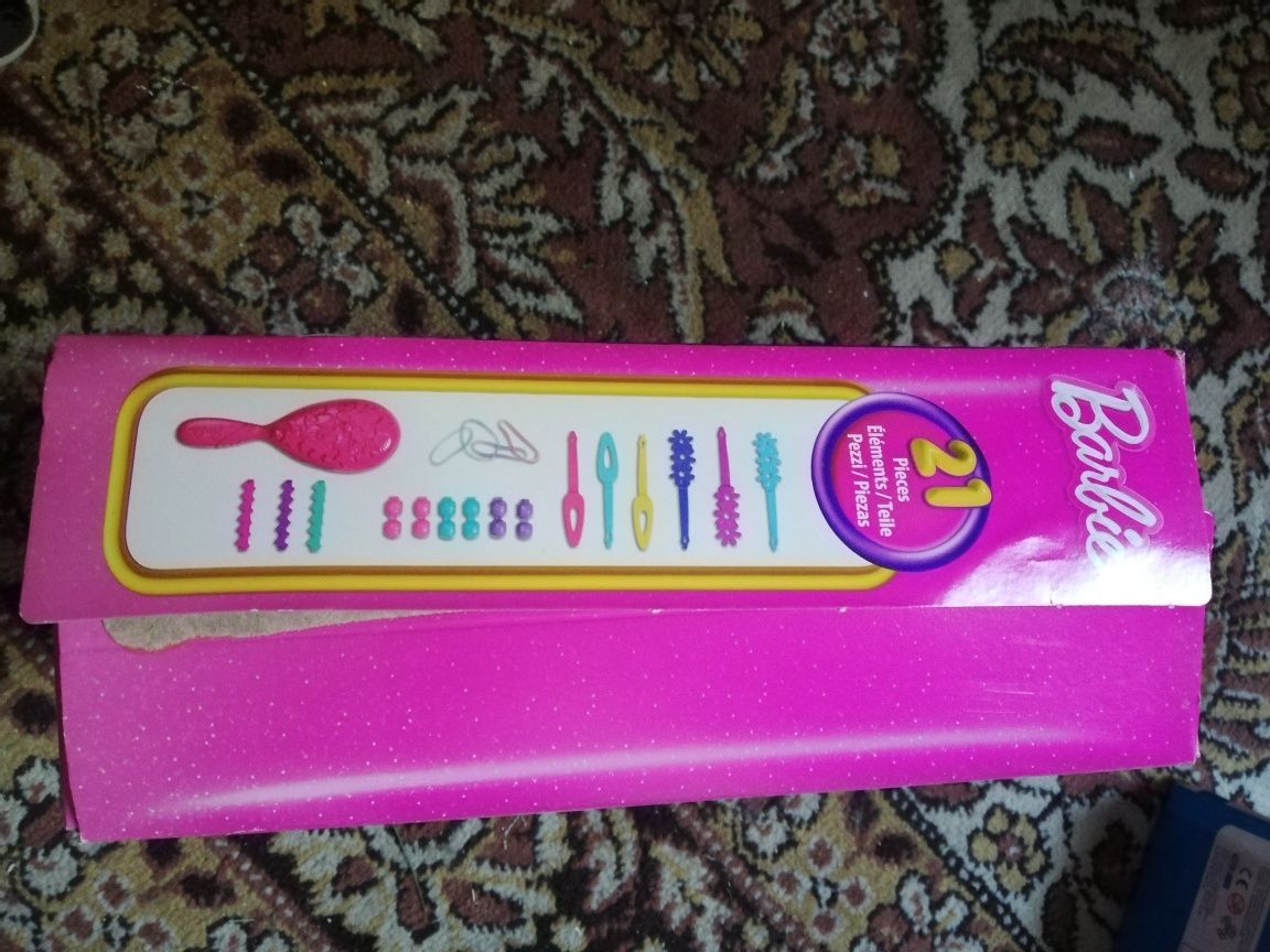 Barbie fryzjerka spinki, grzebień głowa fryzjerska