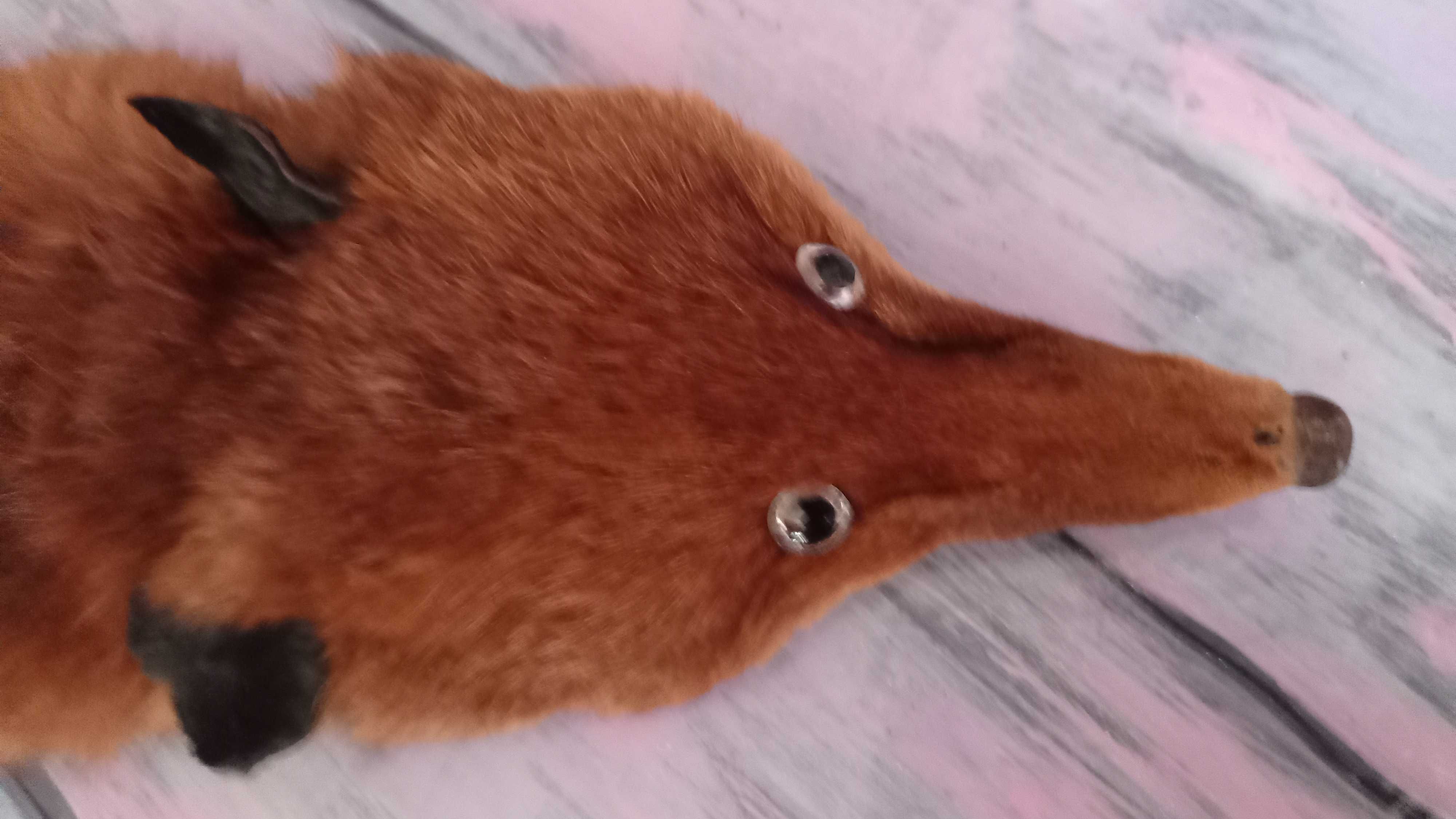 Мех натуральный лиса с головой и лапками воротник с прищепкой