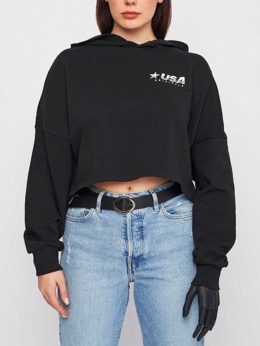 Чёрная кофта худи свитшот H&M