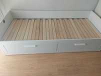 Cama indiv/dupla c/2 gav, branco BRIMNES