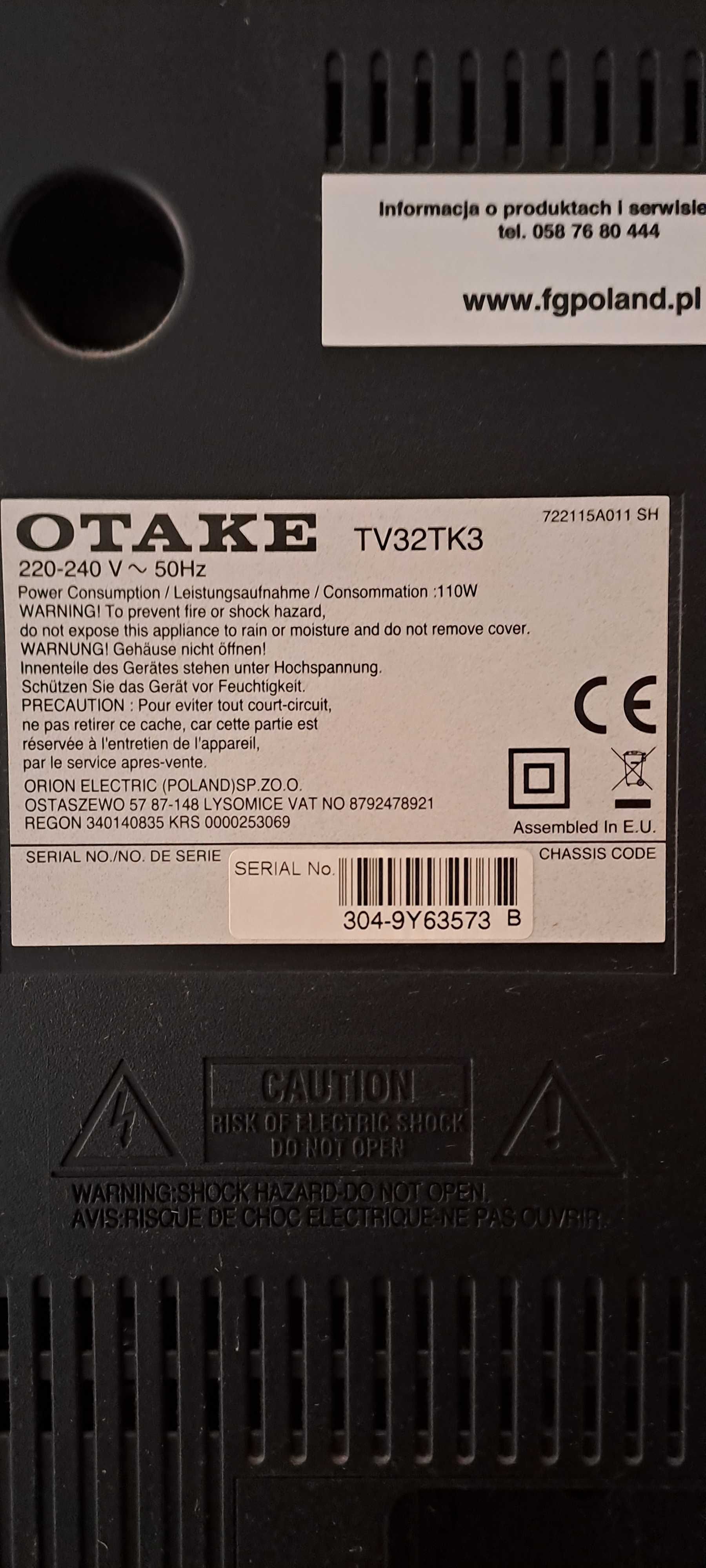 Telewizor OTAKE TV32TK3