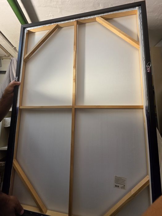 Quadro azul e branco de parede