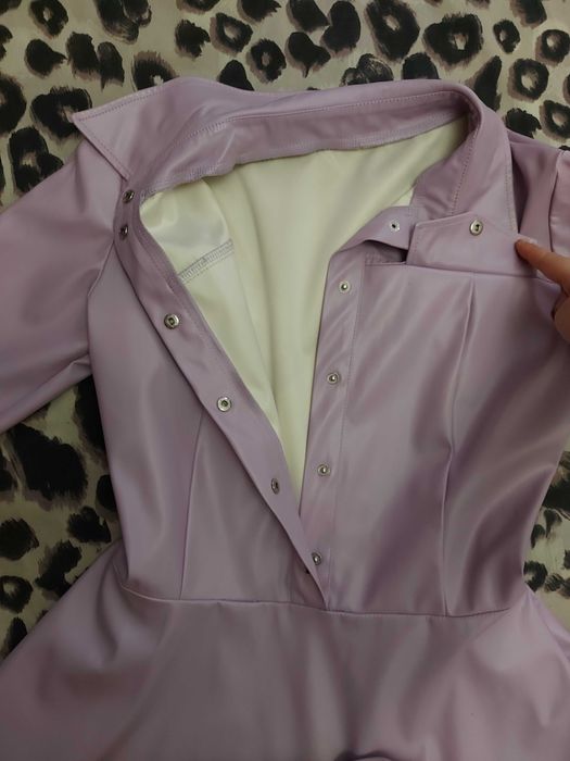 Лавандова сукня еко шкіра напівсонце S-M-L