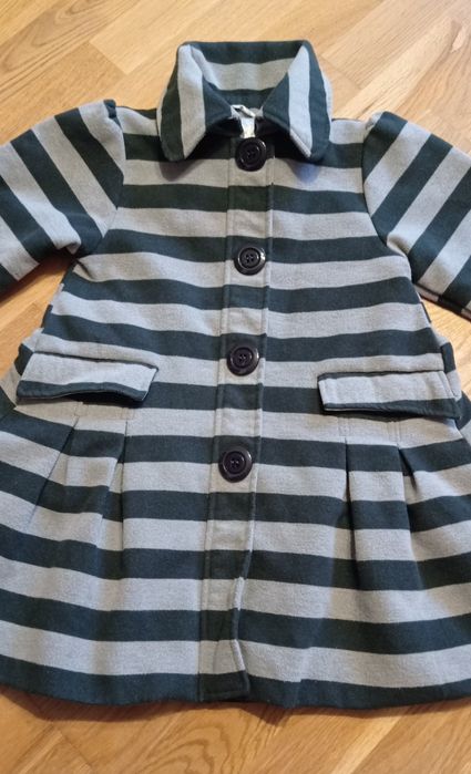 POMPdeLUX szary płaszczyk w pasy, r. 122-128