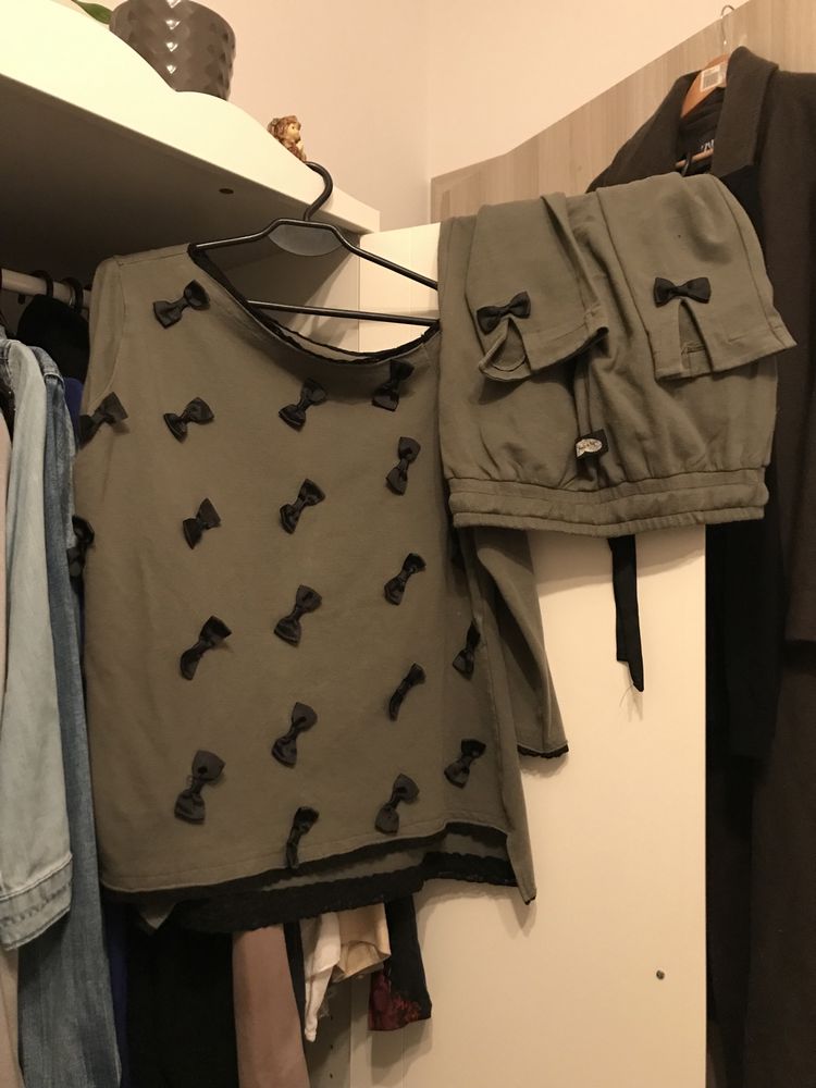 By Oh la la S/M 36/38 piękny komplet bluza+spodnie z mnóstwem kokard