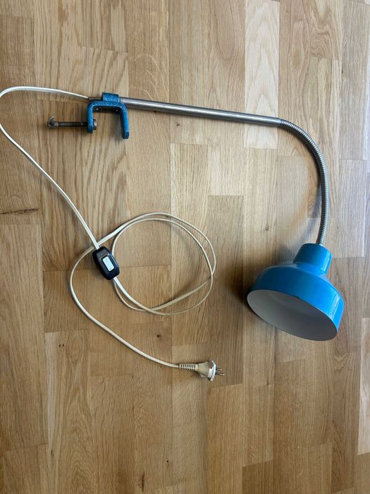 Lampka biurkowa kreślarska lampka warsztatowa PRL PSPUW Sochaczew