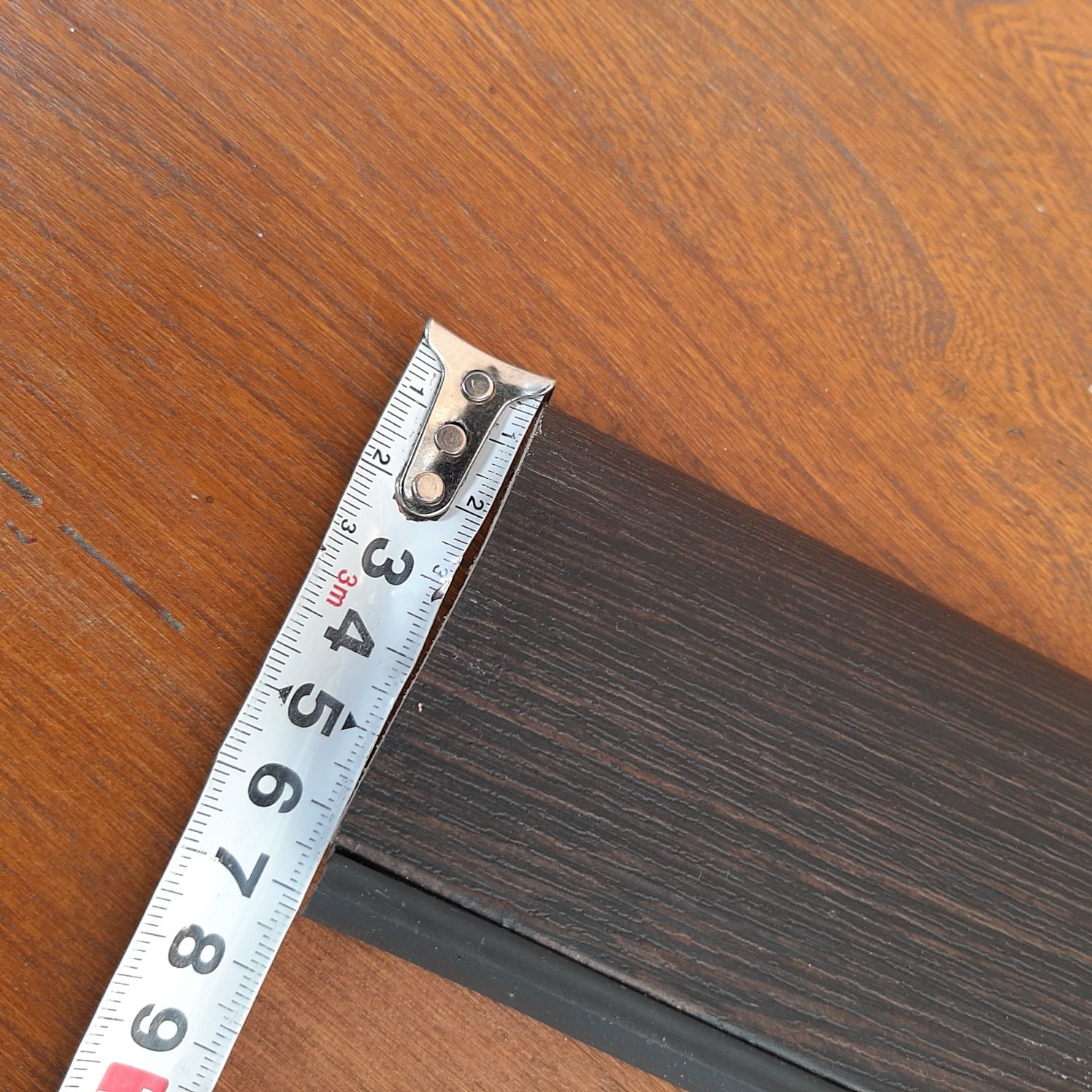 Próg drewniany wenge próg drzwiowy ciemny orzech próg z uszczelką 80cm