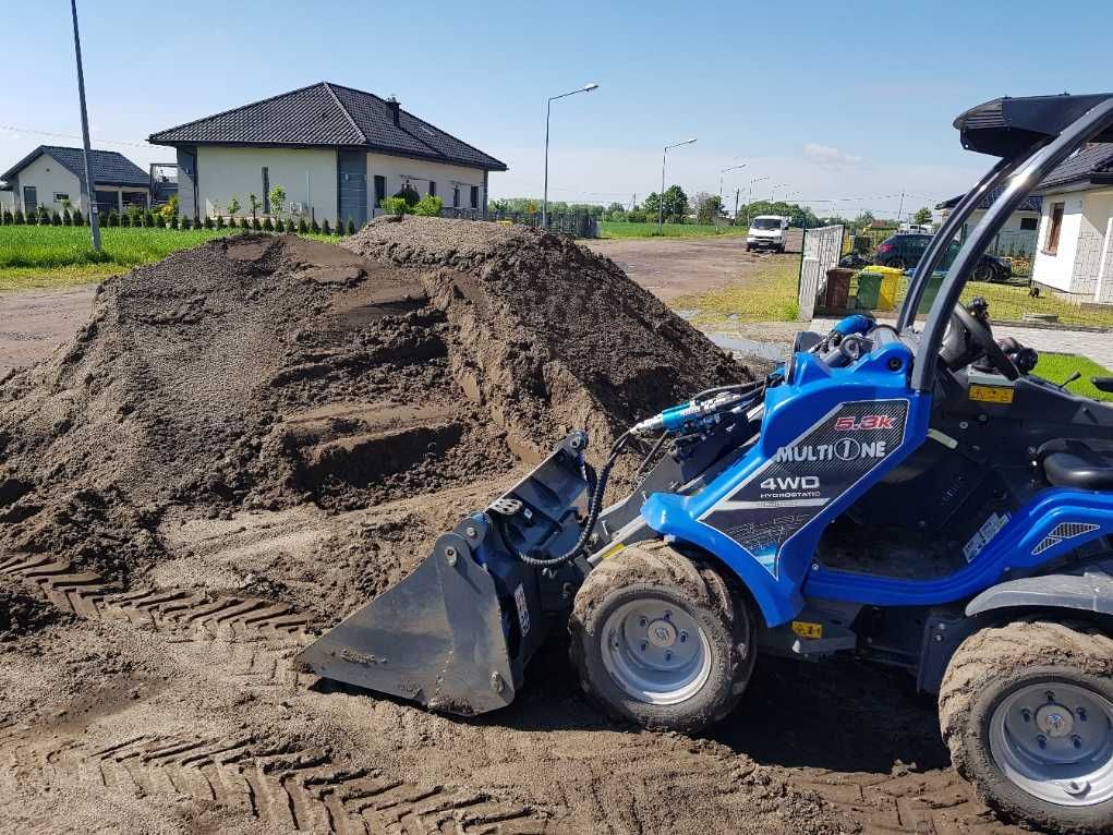 rozwózka ziemii ładowarka,wykopy liniowe, niwelacja terenu,karczowanie