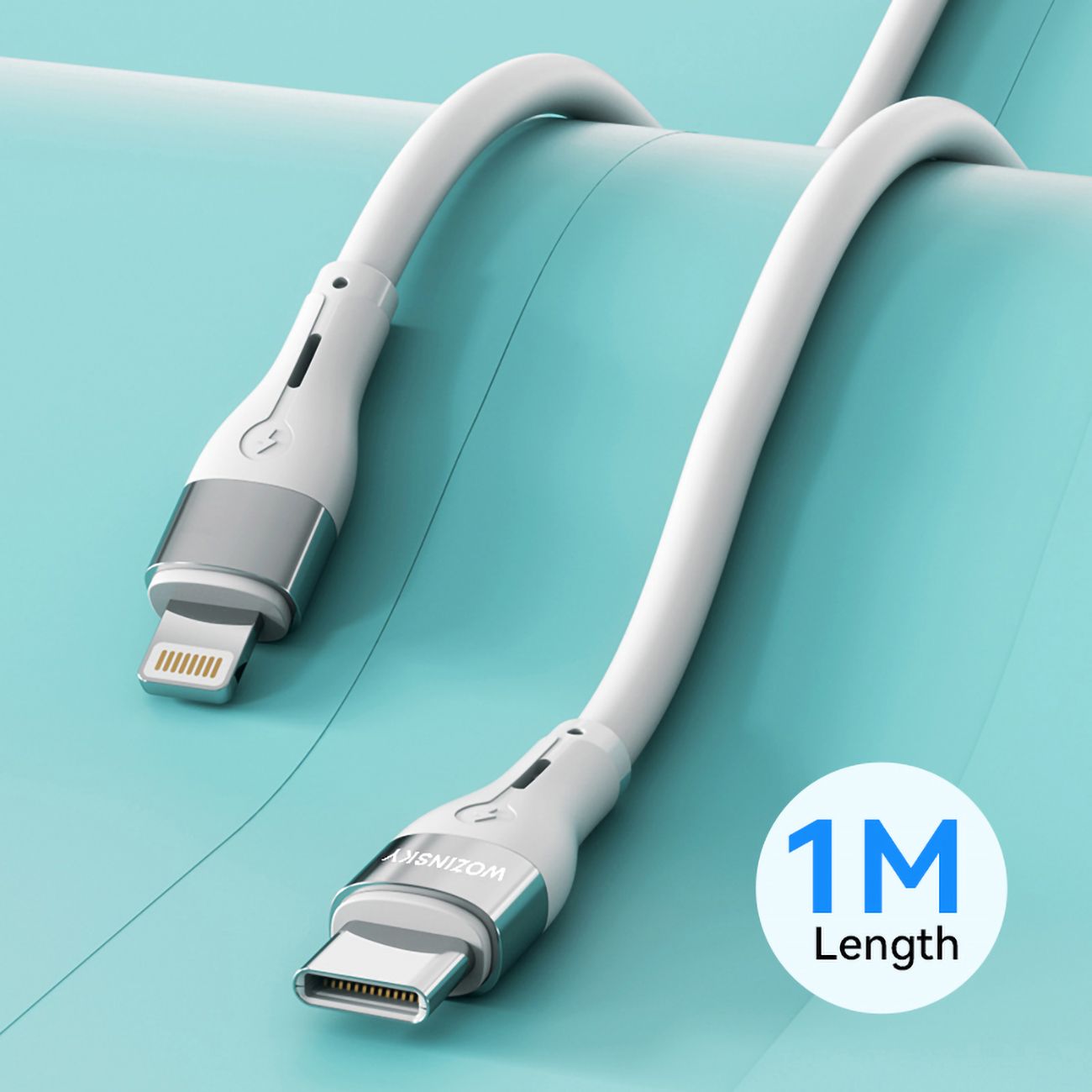 kabel przewód do iphone usb-c - lightning pd 27w 1m biały