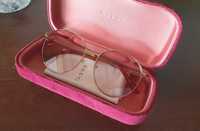 Okulary damskie Gucci Round Oval Gold Pink Gradient