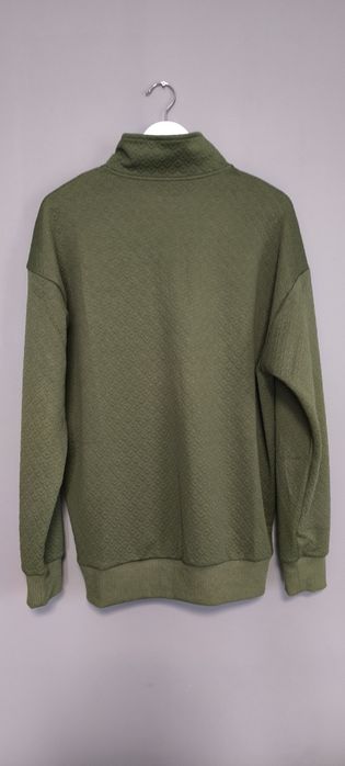 Nowy zielony sweter męski tłoczony wzór zamek stójka rozmiar XXL