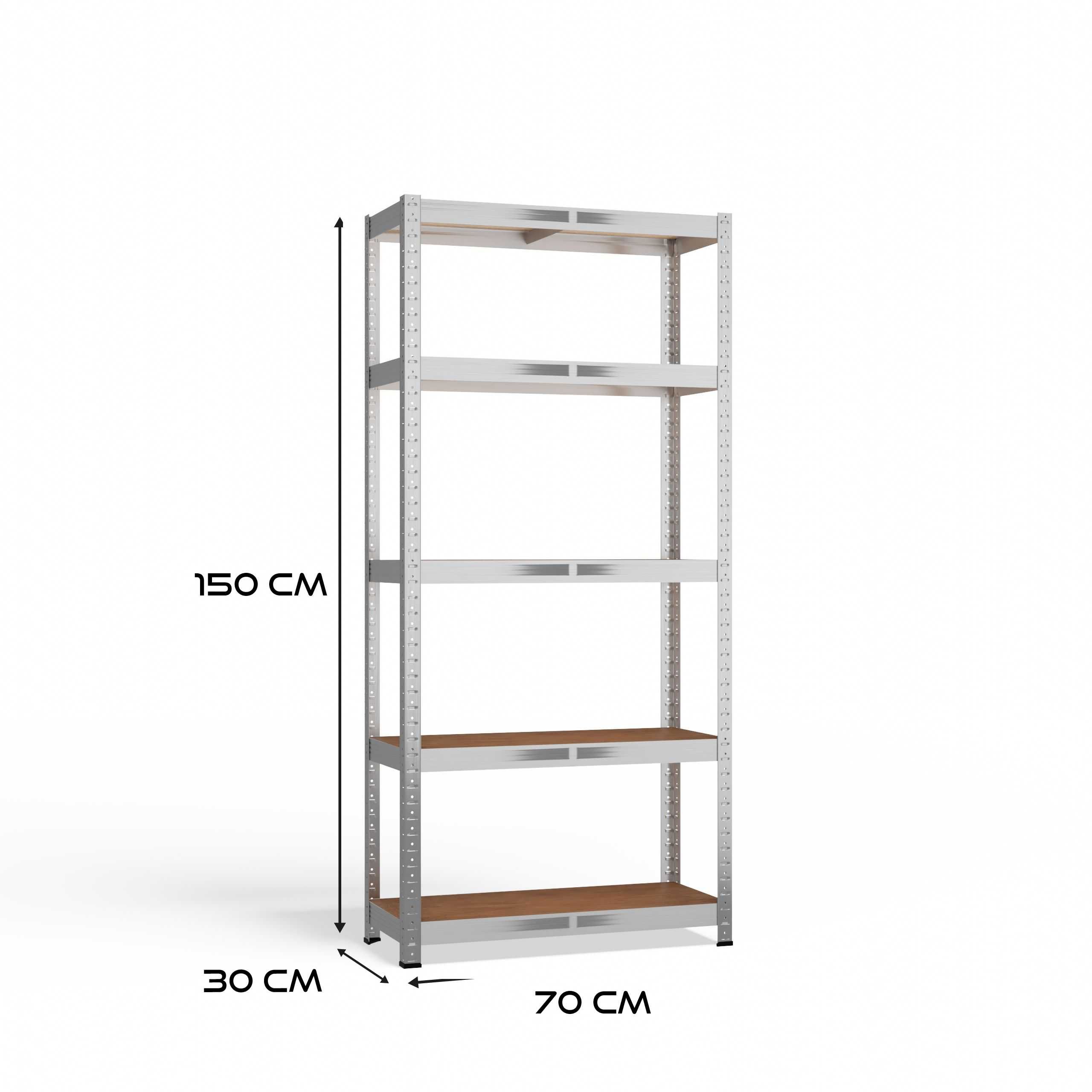 Regał Magazynowy G7030 Metalowy Garaż MDF 5 Półek