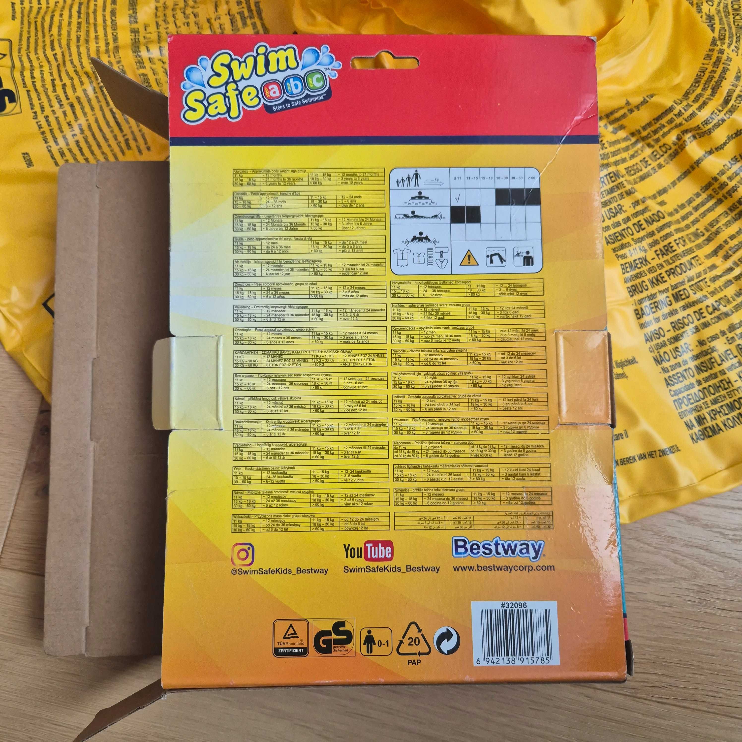 Kółko koło do pływania dla niemowlaka, Bestway Swim Safe ABC