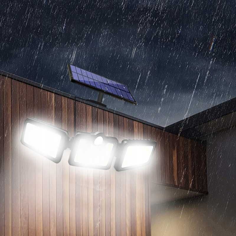 Lampa solarna LED Osobny Panel Solarny Czujnik Ruchu Zmierzchu +PILOT