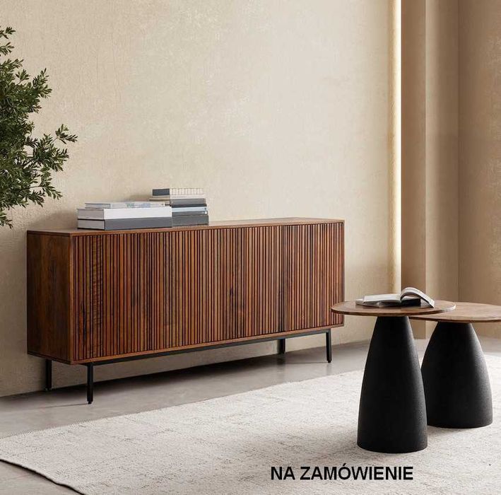 Komoda kredens Tadita lamele drewno mango 4-drzw. 170x40x75cm Bizzotto