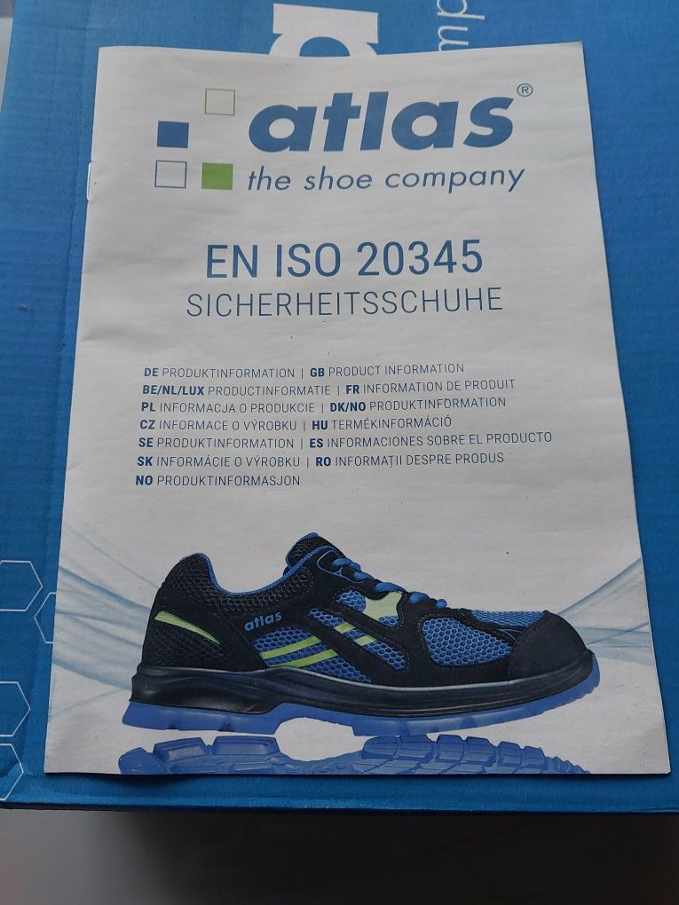 Sandały ochronne ATLAS SL 46 BLUE ESD, rozmiar 38