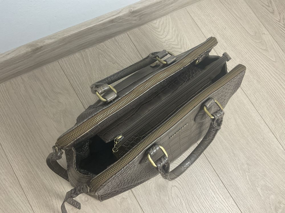 Monnari nowa torebka damska miękka pojemna do ręki brązowa elegancka