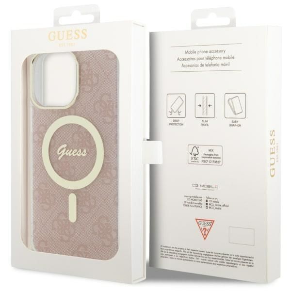 Guess Etui iPhone 14 Pro Max 6.7" 4G MagSafe Różowy/Pink