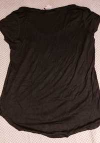 H&M tshirt z kieszonka, lecący materiał, czarna