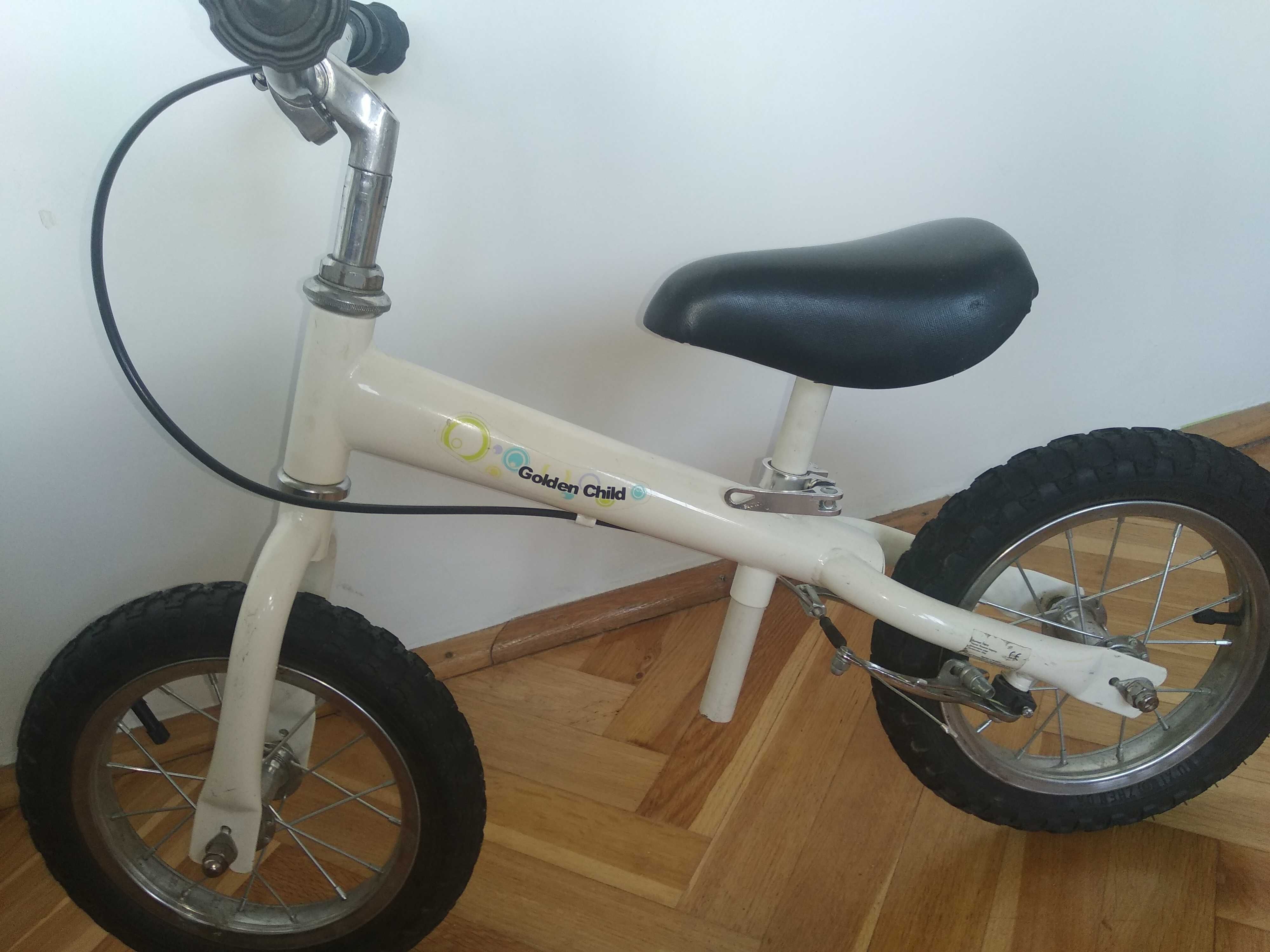 Rowerek biegowy biały,  koła 12" PROMOCJA