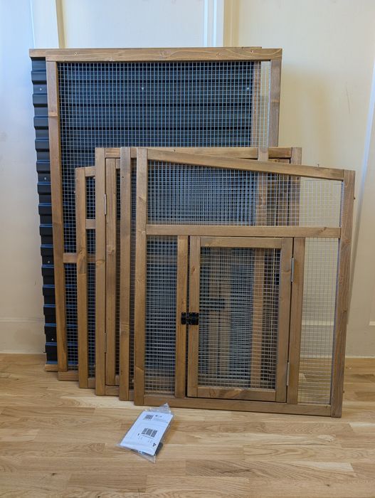 TIAKI Drewniana Klatka Zewnętrzna dla królików kurczaków 116x78x89.8cm