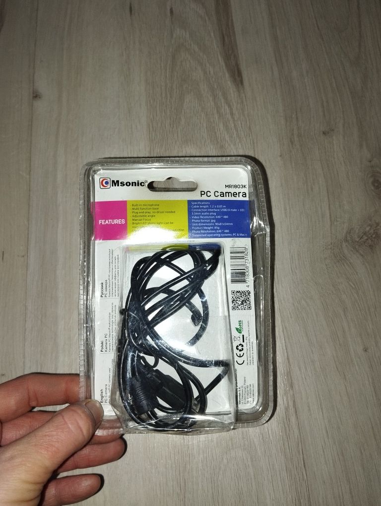 Kamerka internetowa PC Msonic MR1803K USB mikrofon zdjęcia 3 led