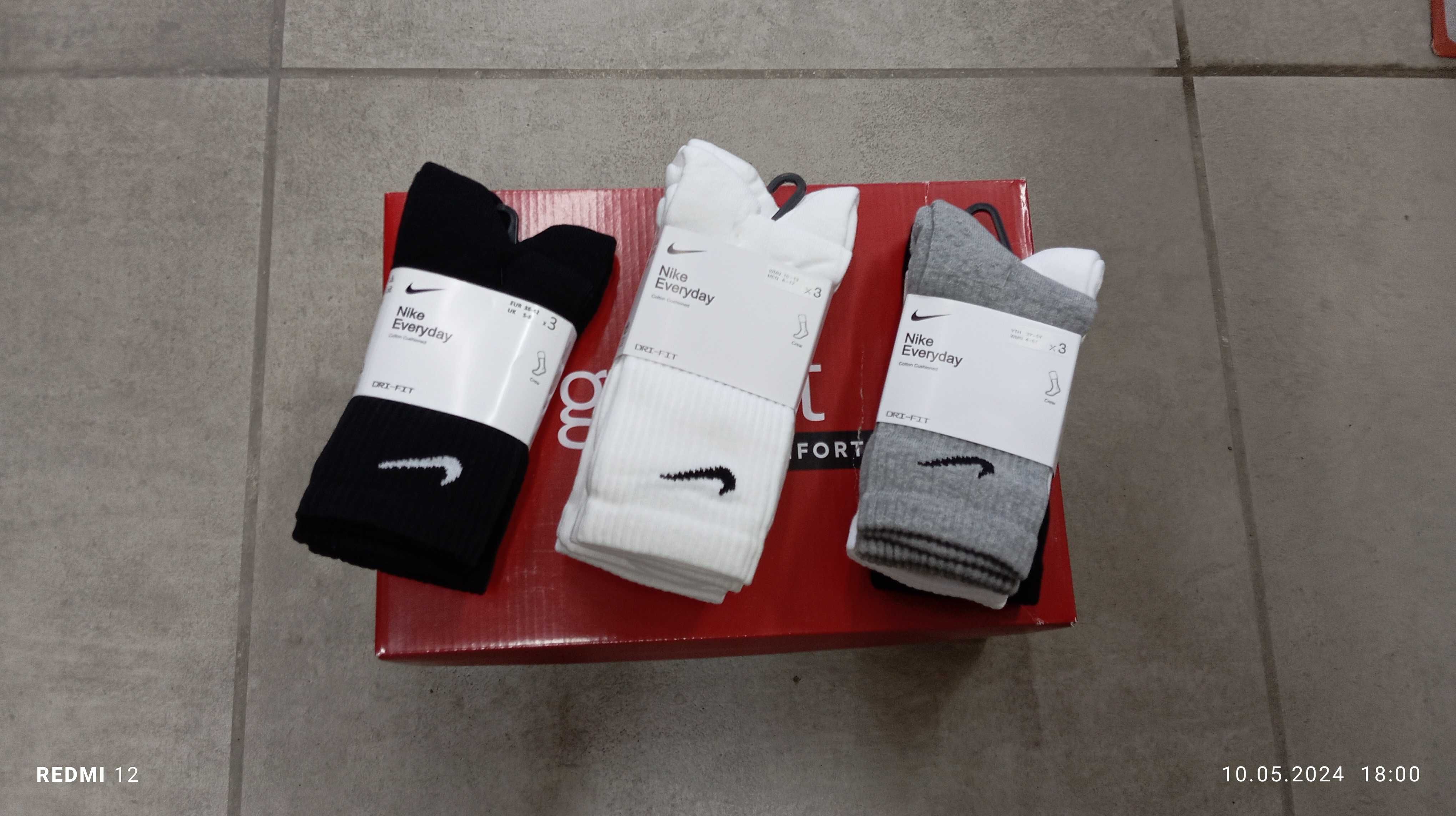 Носки Nike Cotton Cushion Crew SX 7664   Dri-FIT  х 3 пары в упаковке