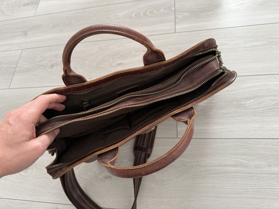 Шкіряний портфель з натуральної шкіри