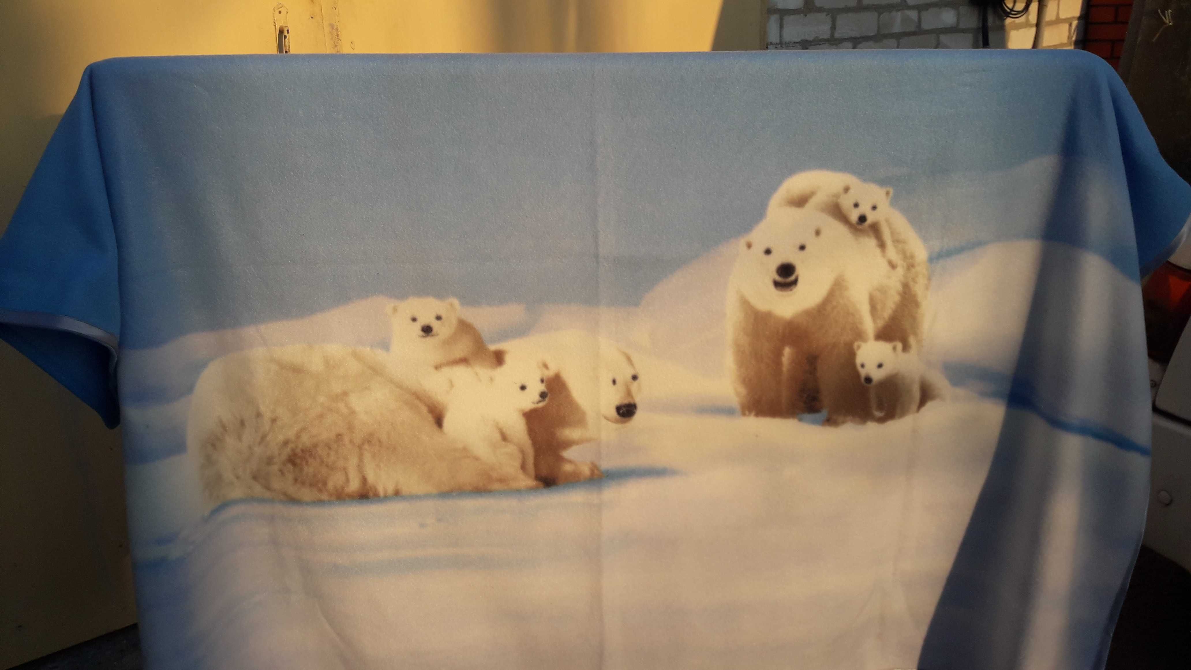 Плед одеяло с фото медведей и кошек