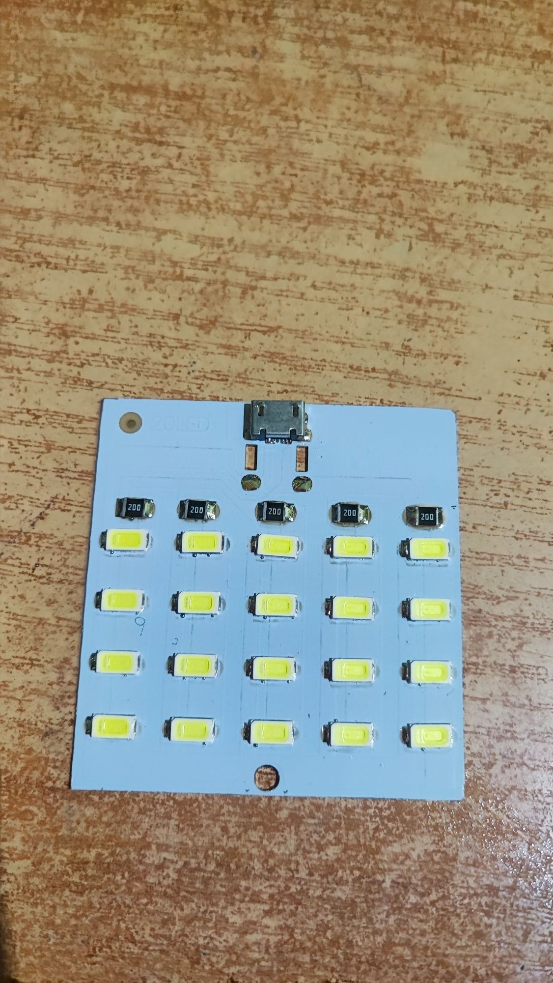 LED (матрица) панель фонарик для павербанка microusb разъем
