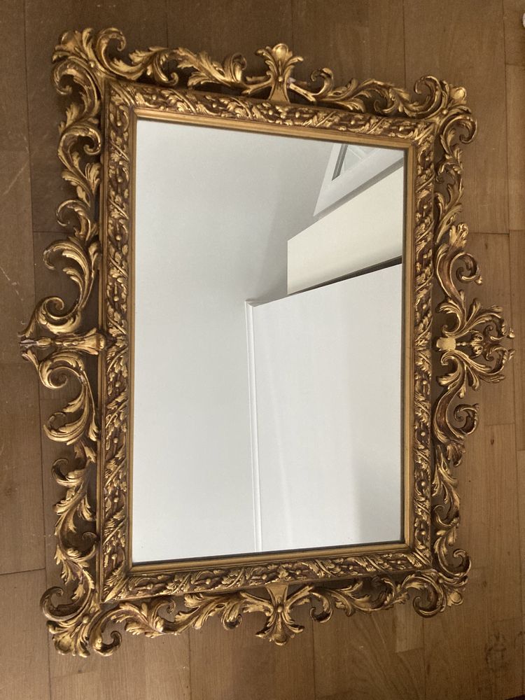 Espelho talha dourada em gesso ( Art deco )