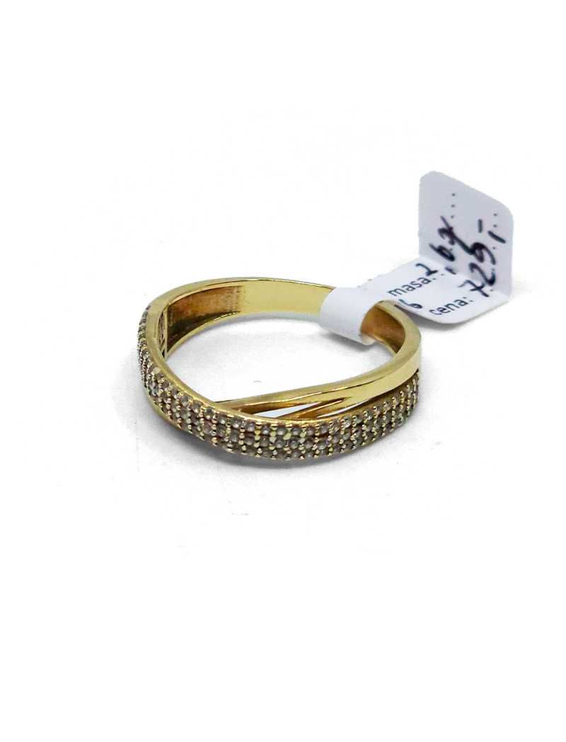 Złoty pierścionek z cyrkoniami 585p | 2,6g | r. 16