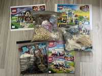 Lego friends, 3 zestawy 41126, 41367, 41125, konie, przyczepa dla koni