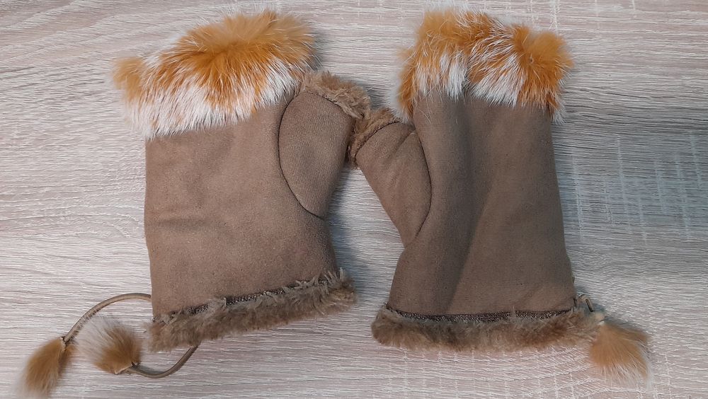 Rękawiczki skórzane damskie z odkrytymi palcami