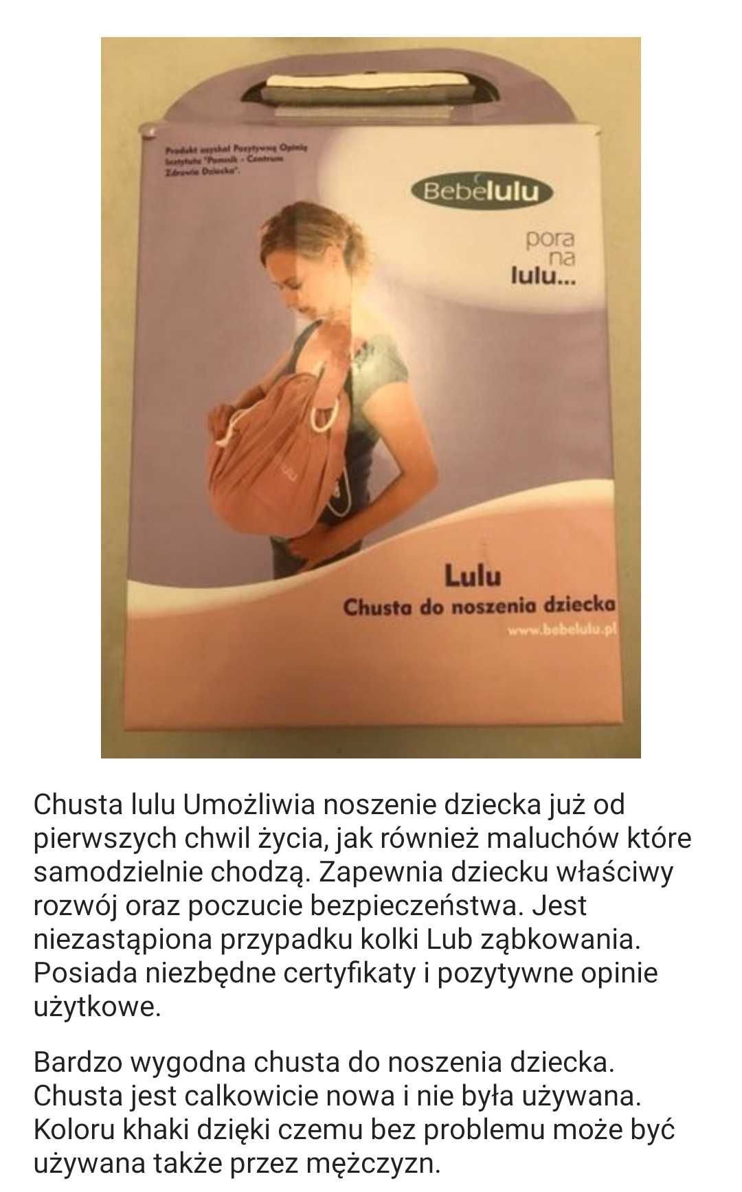 BEBE LULU sztruksowa chusta do noszenia dziecka, kołyska,porządna