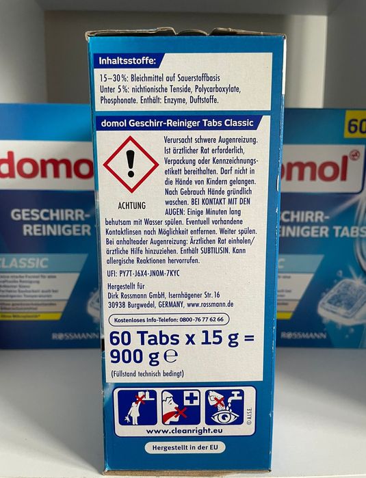 Domol 180 tabletek do zmywarki z Niemiec 3 sztuki