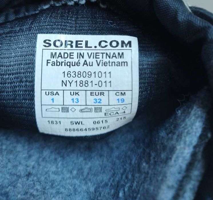 Buty śniegowce Sorel ciepłe czarne 32 wkładka 19 cm świetny stan