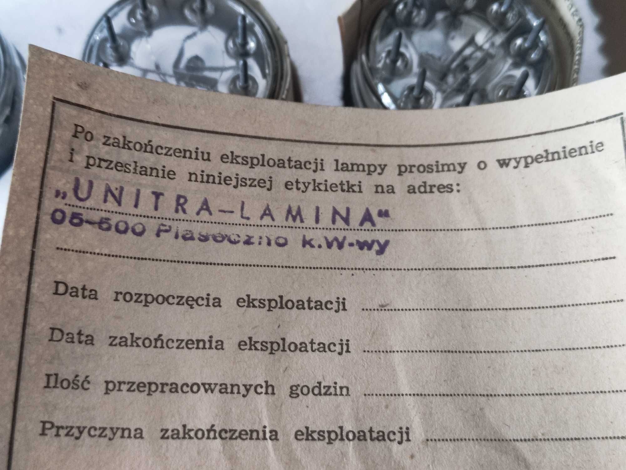 Nieużywane lampy elektronowe GU-50 Unitra Lamina komplet 6 szt. PRL
