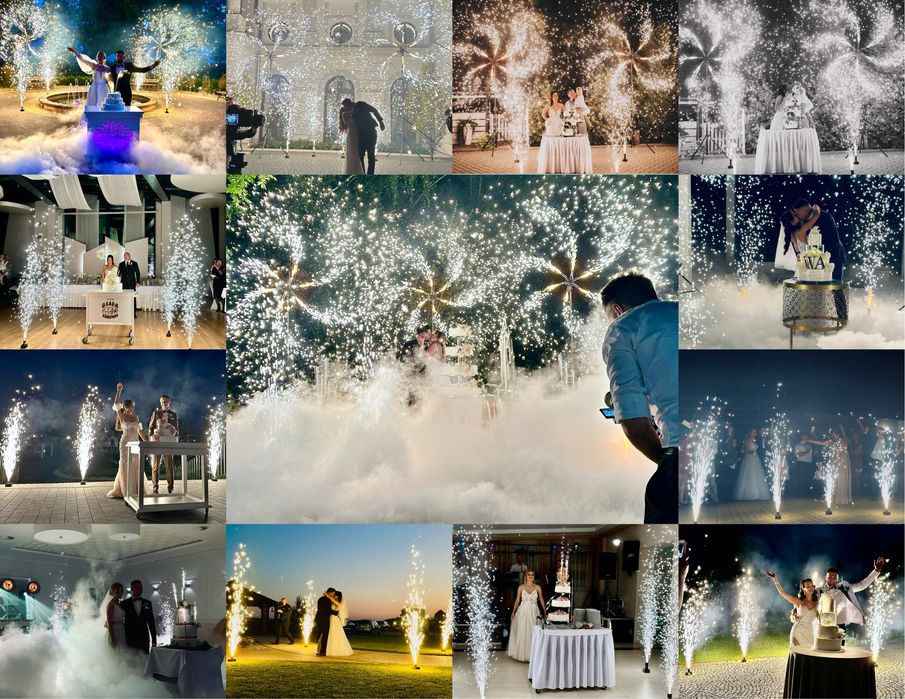 Wiatraki iskier / wodospad / kolorowe miny / ciężki dym / fotobudka