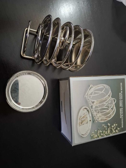 Porta-copos banhados a prata com suporte