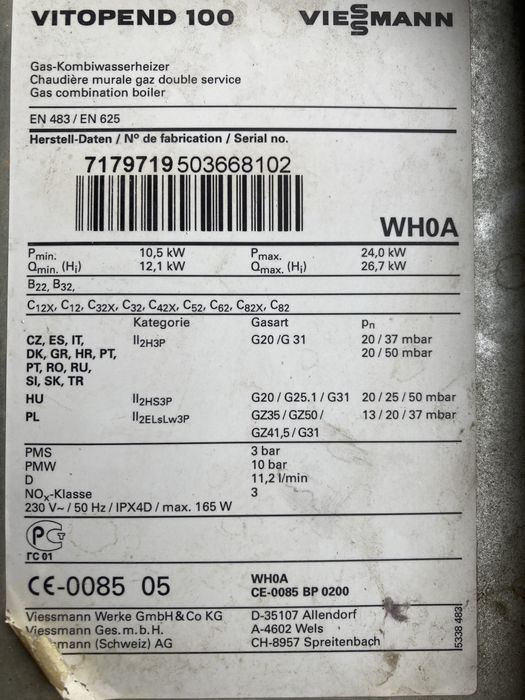 Piec gazowy Vitopend 100