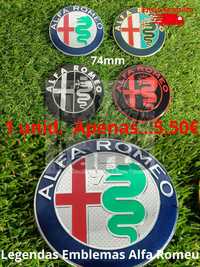 Emblema Símbolo (logótipo) para Alfa Romeu Mala ou capô 74mm